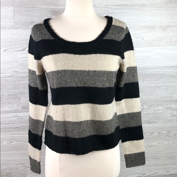 Kensie Striped Crew Neck Pullover Sweater M - Picture 1 of 8